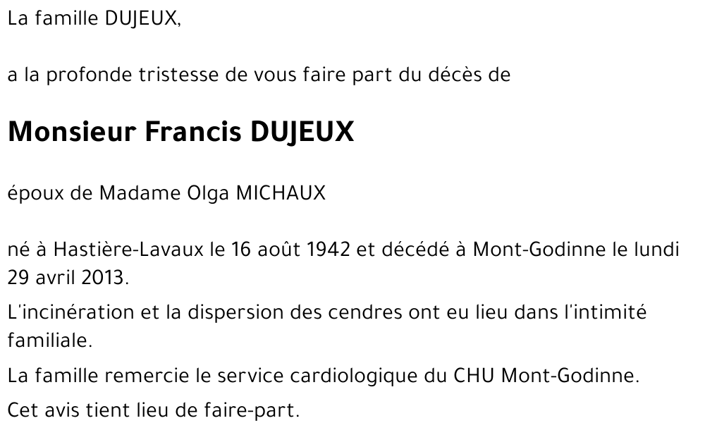 Francis DUJEUX