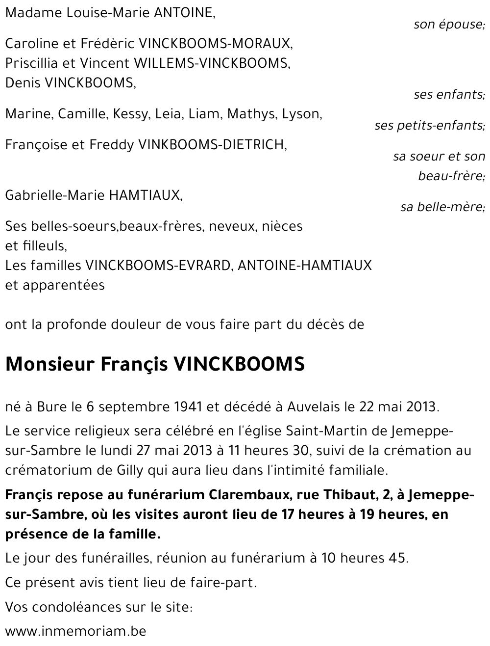 Françis VINCKBOOMS