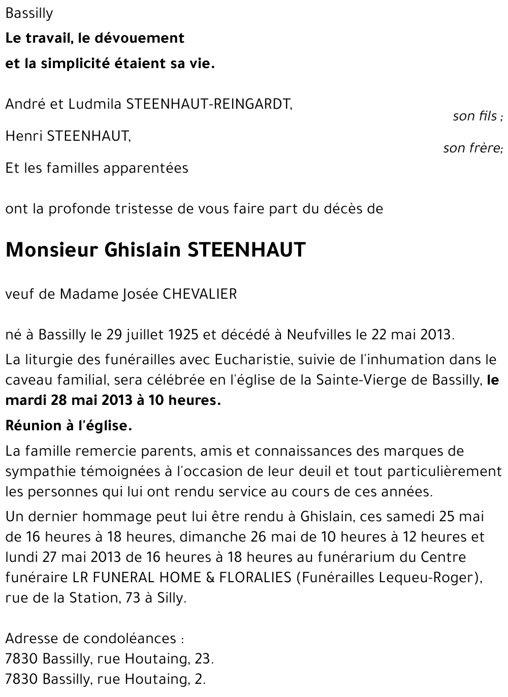 Ghislain STEENHAUT