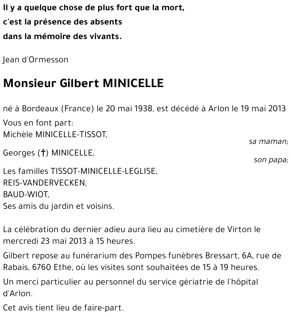 Gilbert MINICELLE