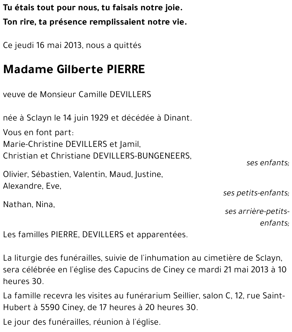 Gilberte PIERRE