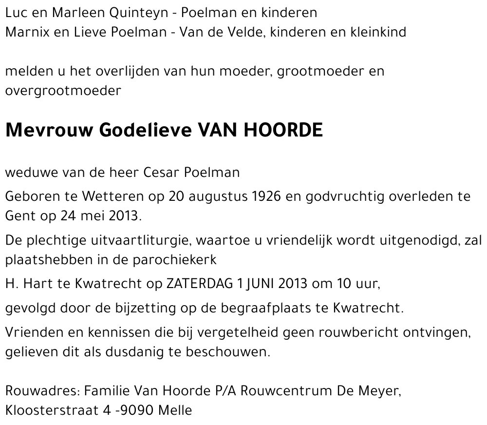 Godelieve VAN HOORDE