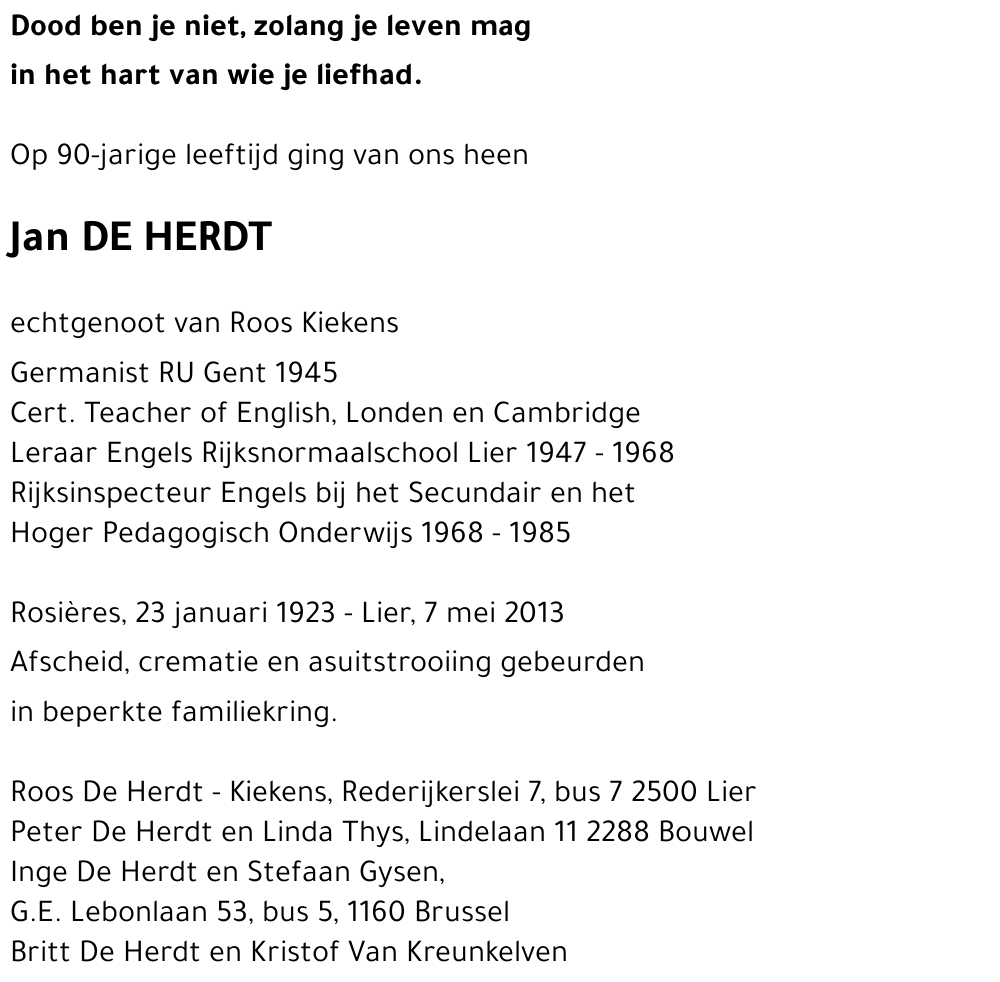 Jan DE HERDT