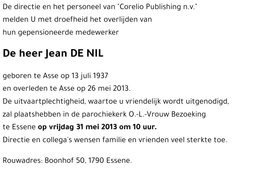 Jean DE NIL