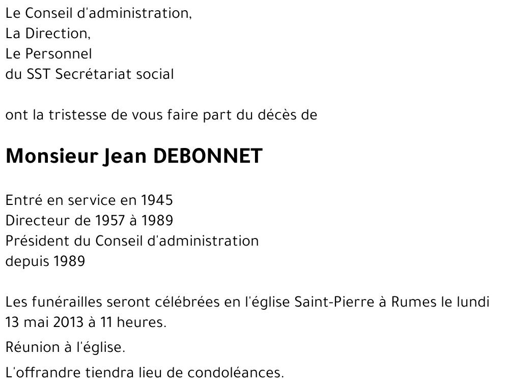 Jean DEBONNET