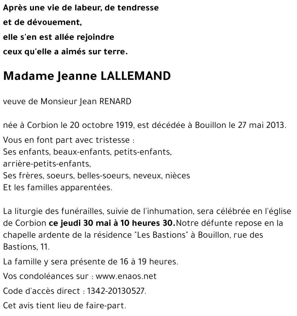 Jeanne LALLEMAND