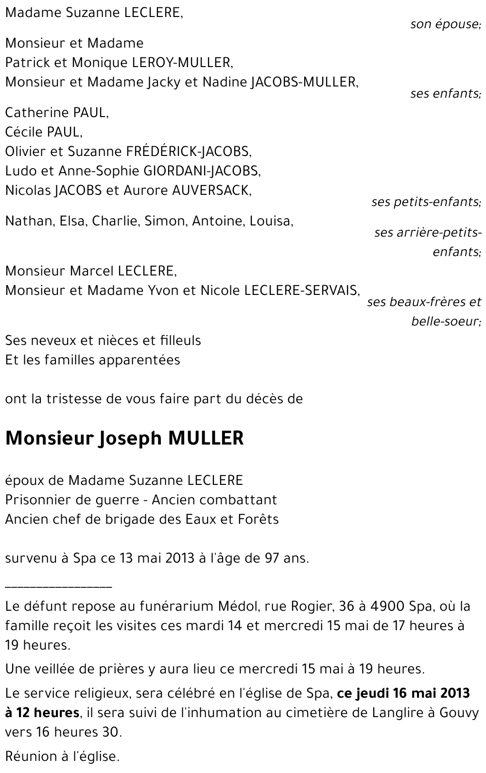 Joseph MULLER