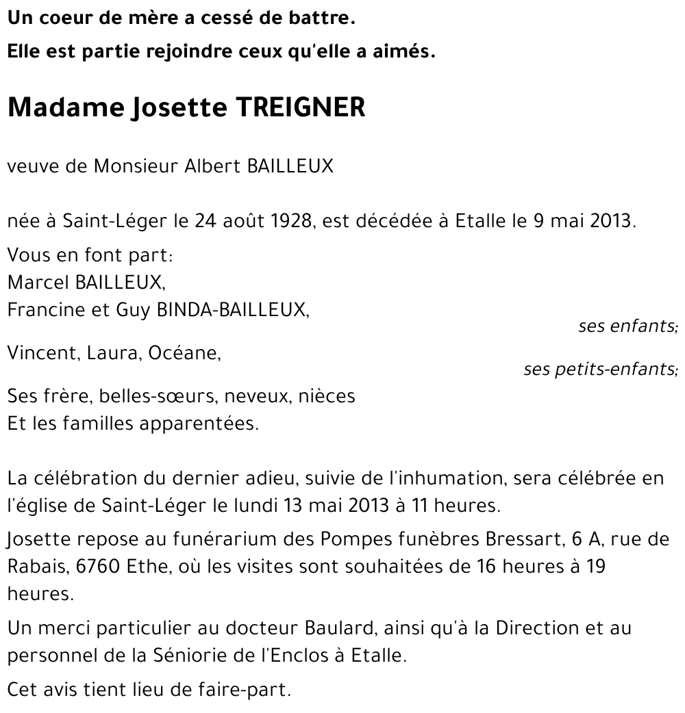Josette TREIGNER