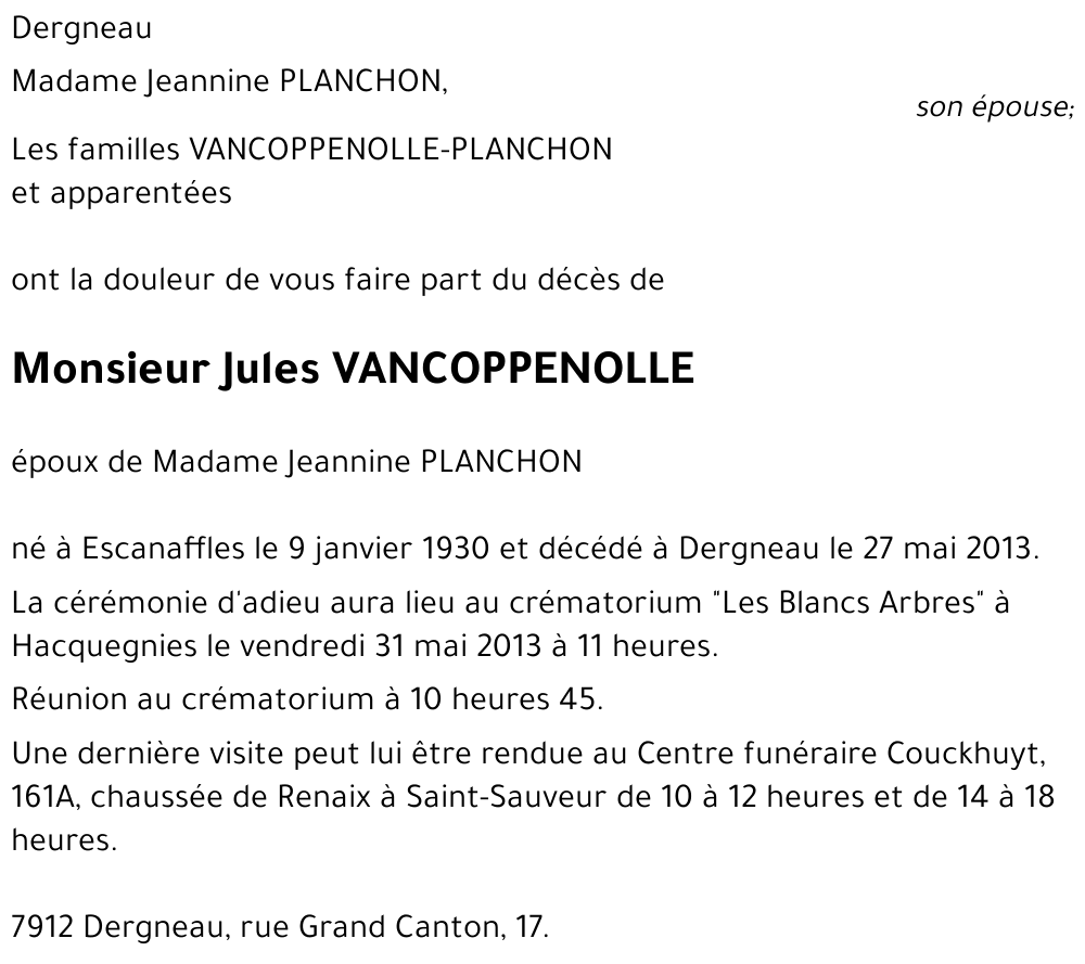 Jules VANCOPPENOLLE