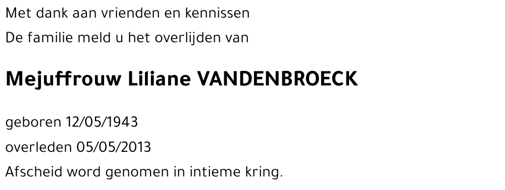 Liliane VANDENBROECK