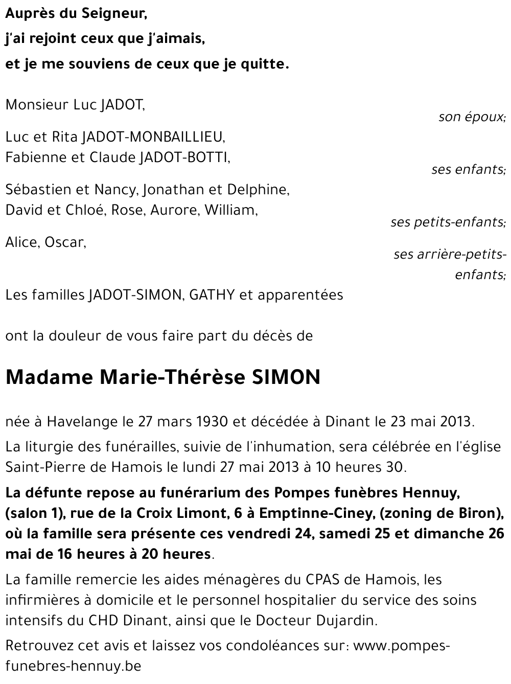 Marie-Thérèse SIMON