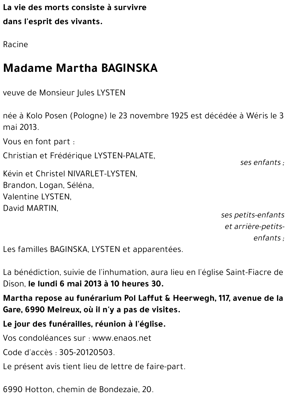 Martha BAGINSKA