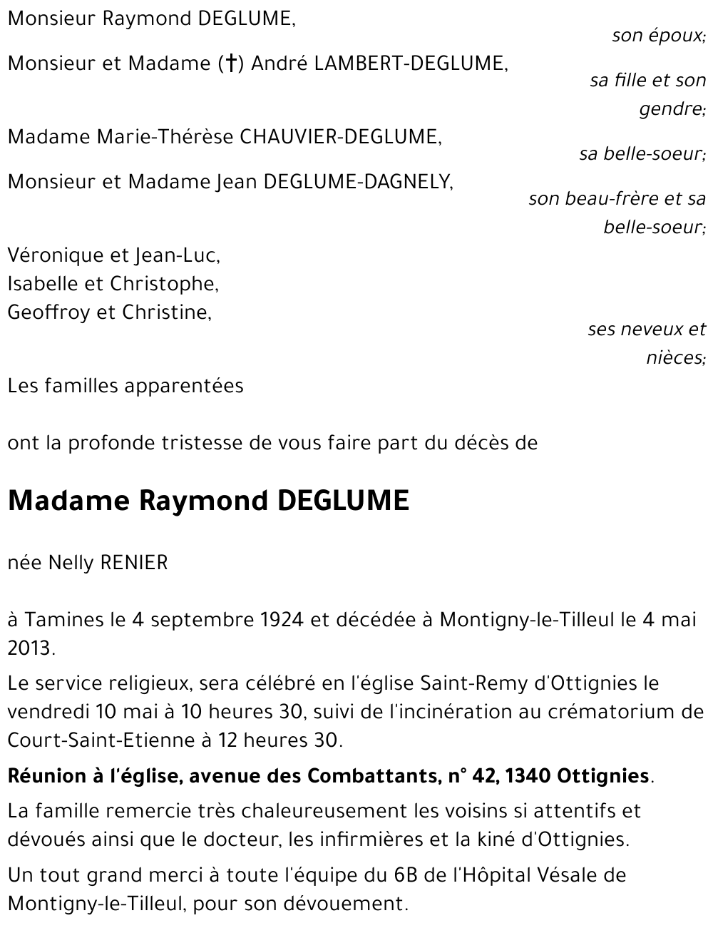 Raymond DEGLUME