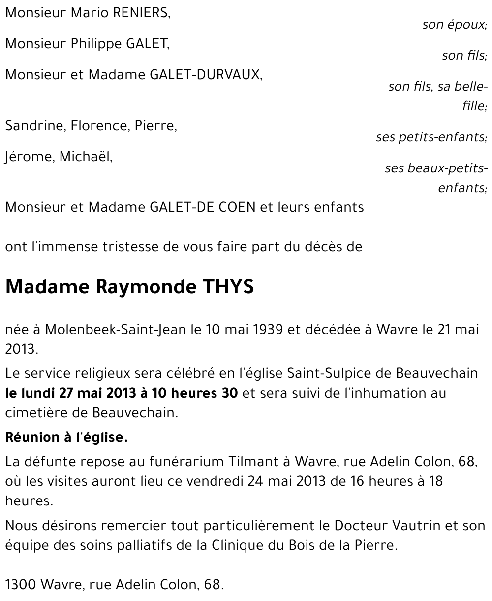 Raymonde THYS