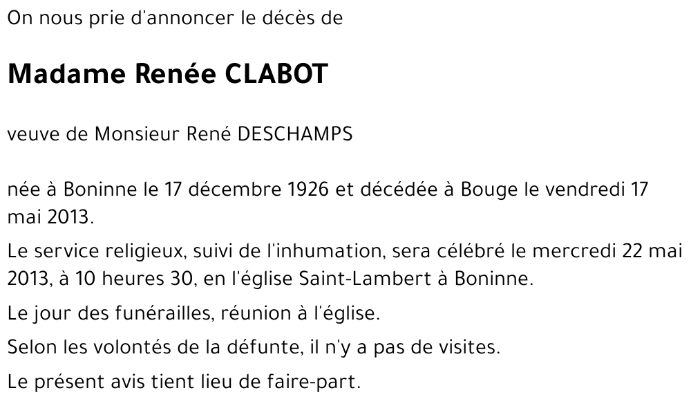 Renée CLABOT