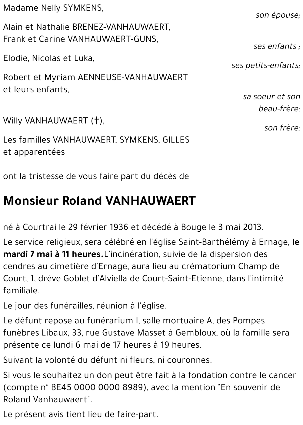 Roland VANHAUWAERT