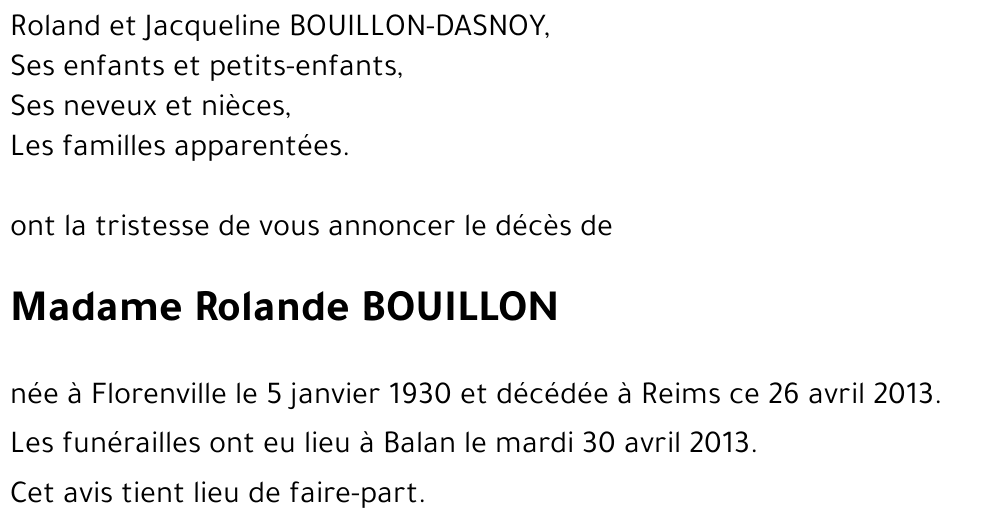 Rolande BOUILLON