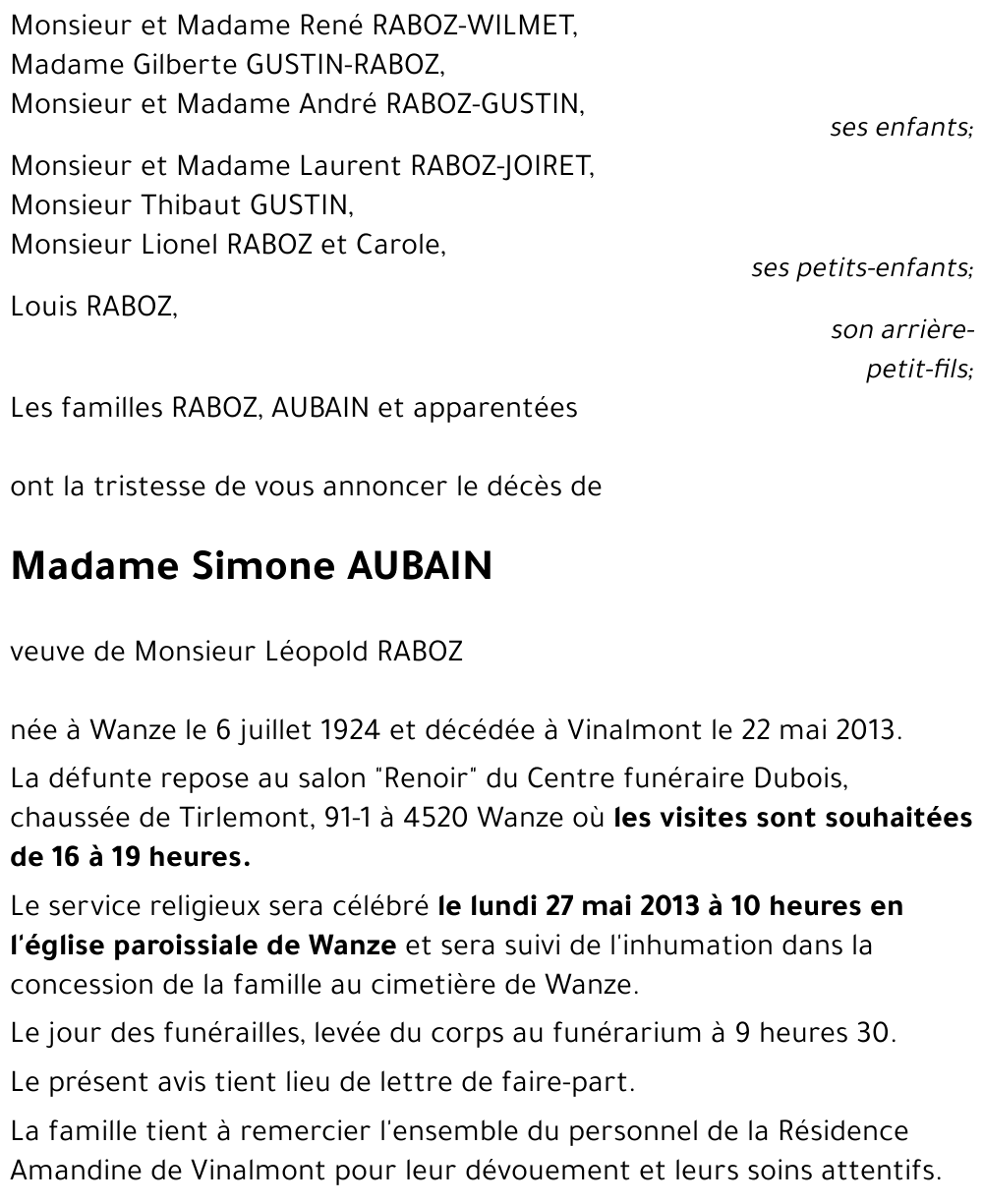 Simone AUBAIN