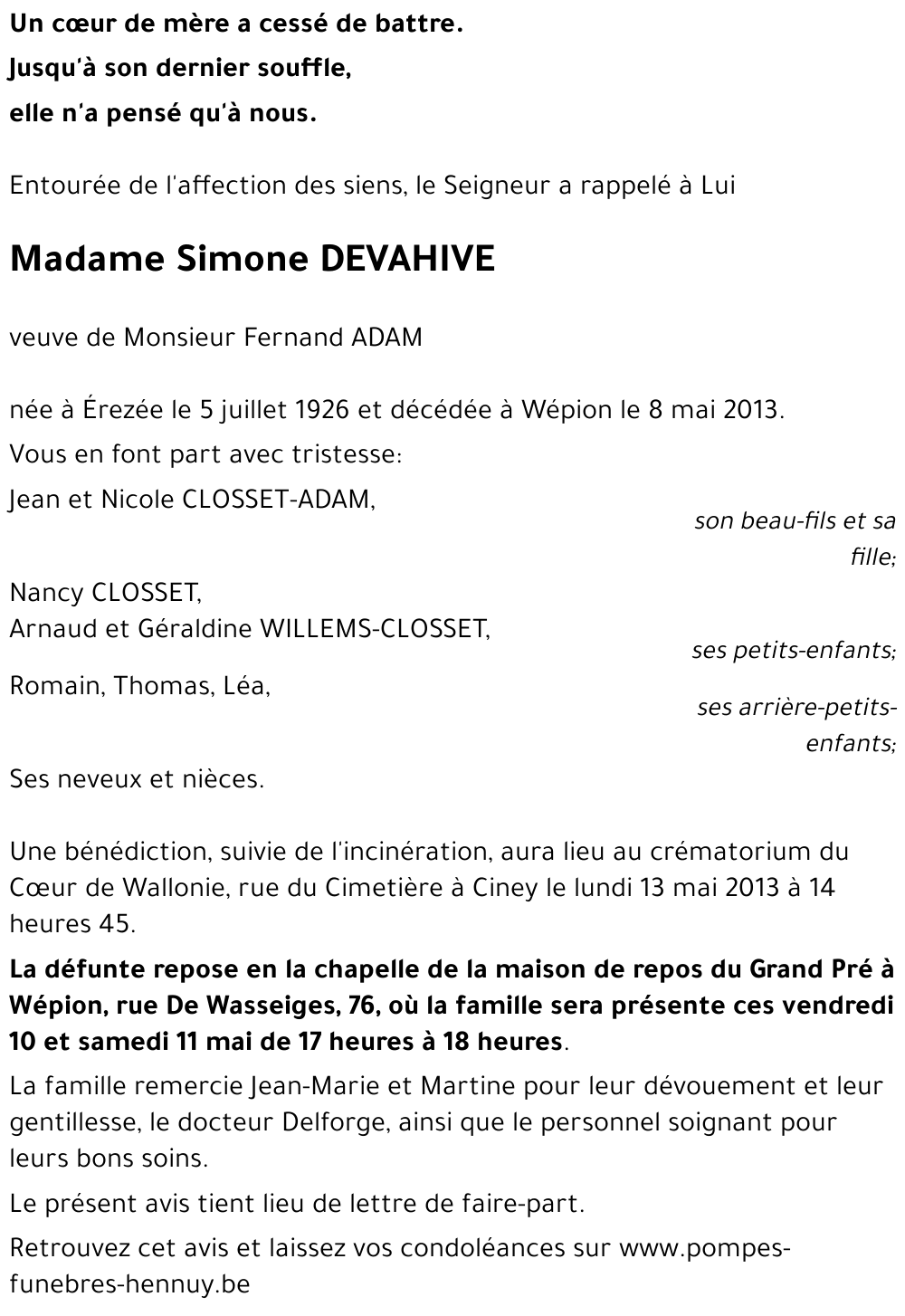 Simone DEVAHIVE