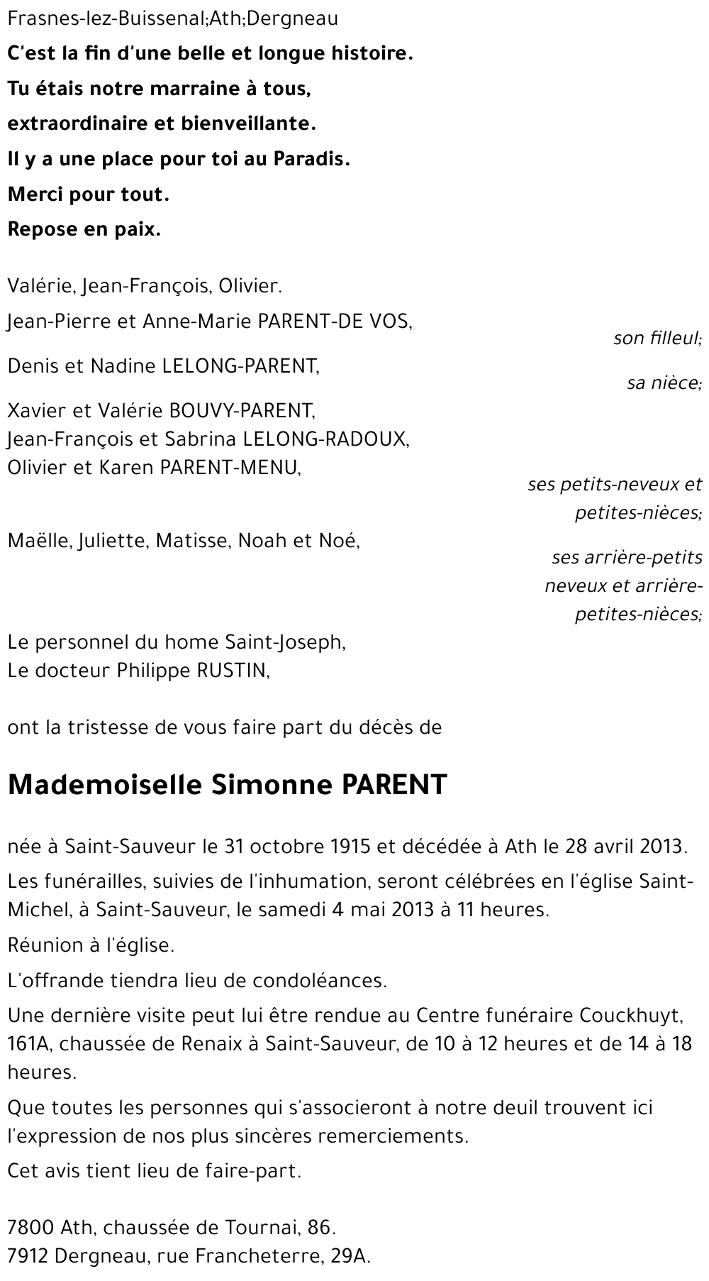 Simonne PARENT