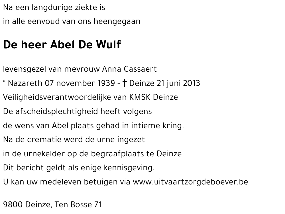 Abel De Wulf