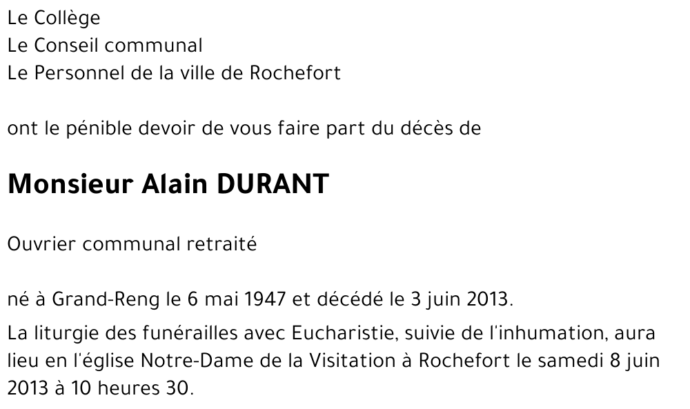 Alain DURANT