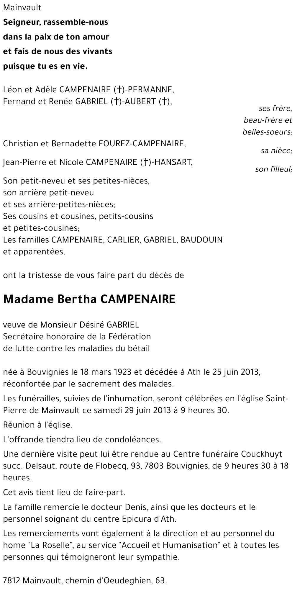 Bertha CAMPENAIRE