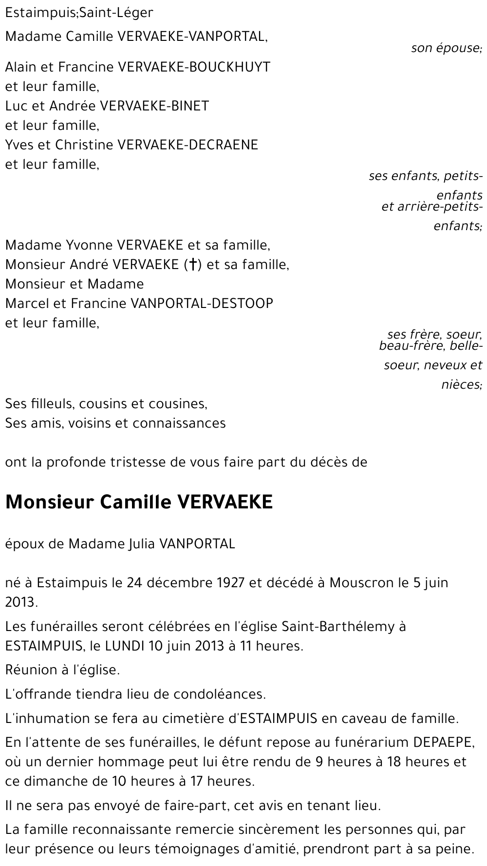 Camille VERVAEKE