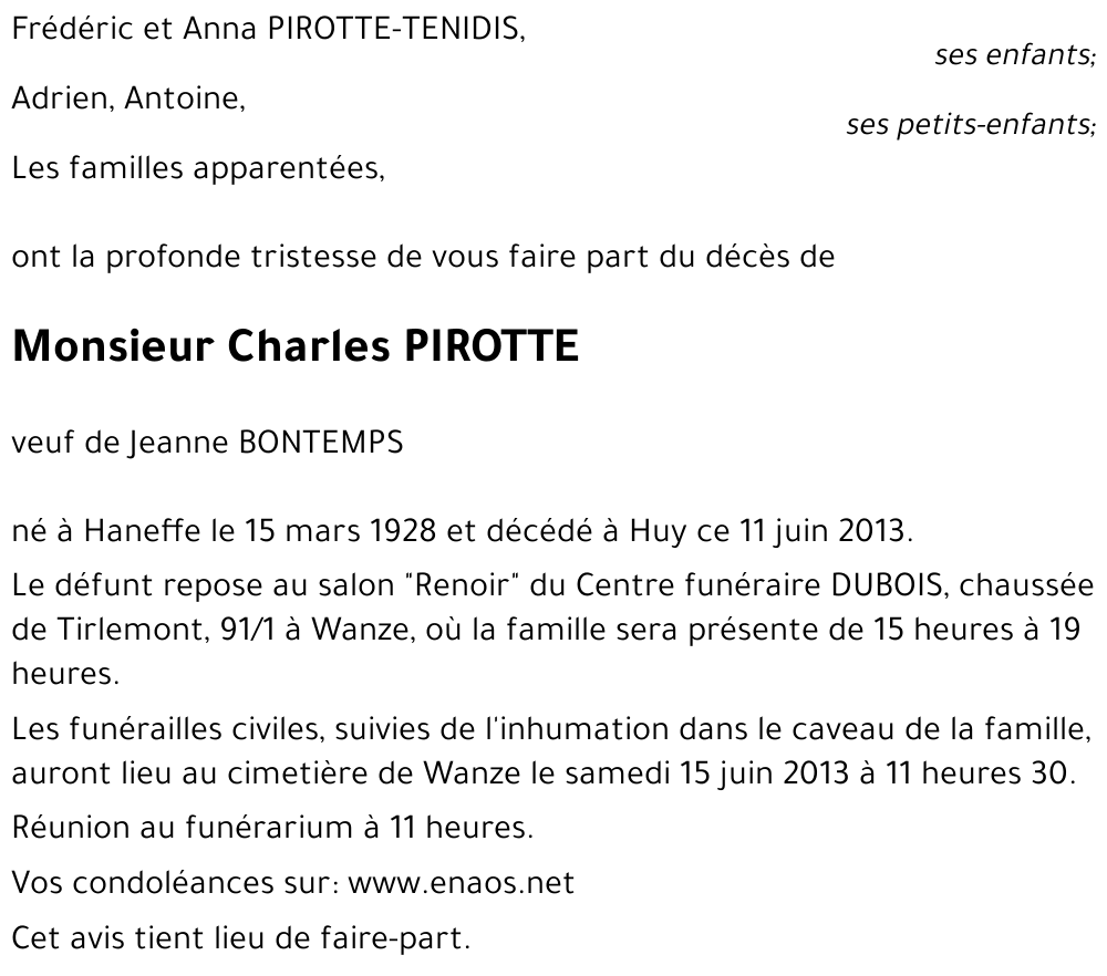 Charles PIROTTE