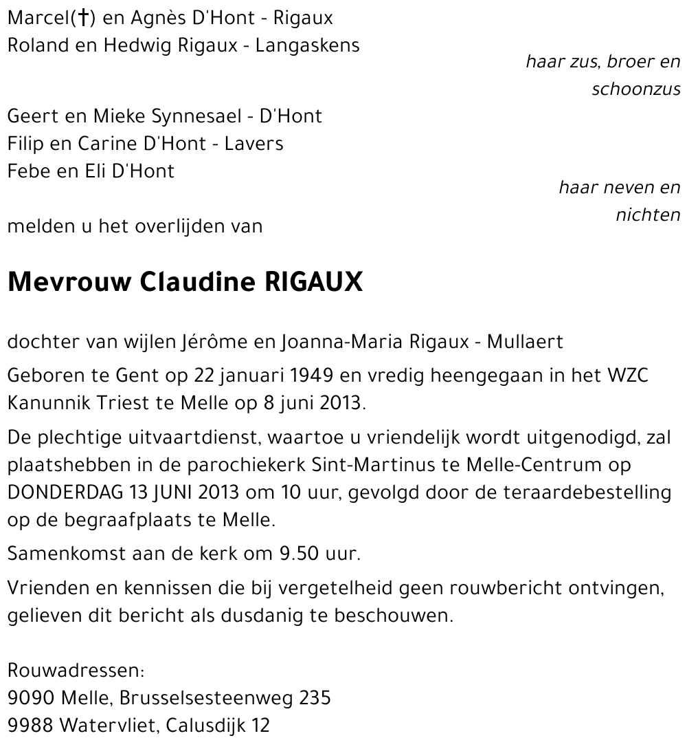 Claudine RIGAUX