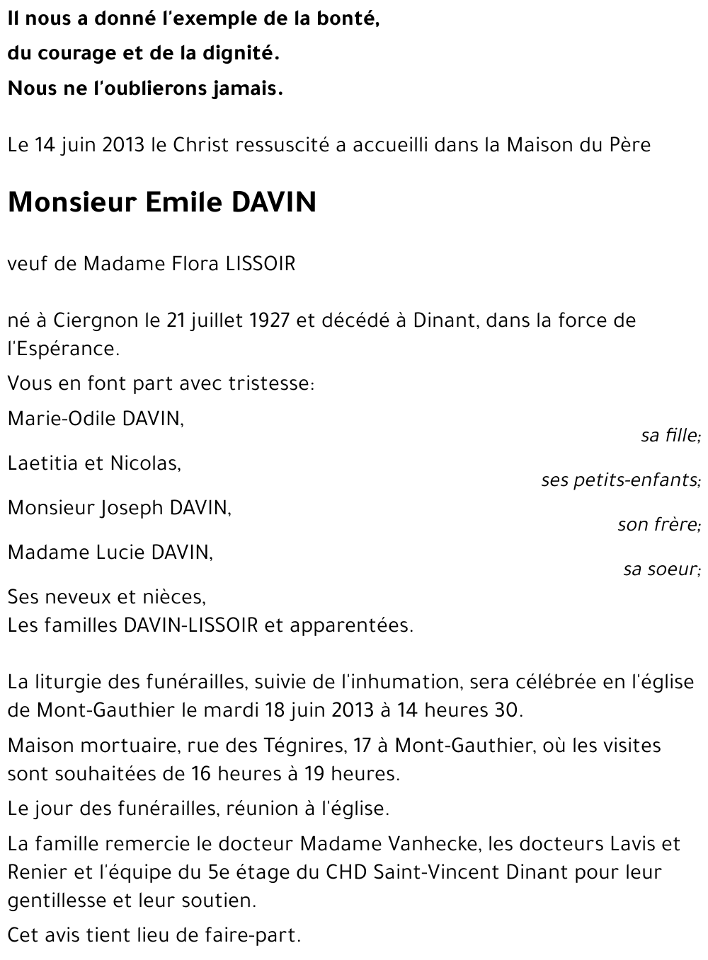 Emile DAVIN