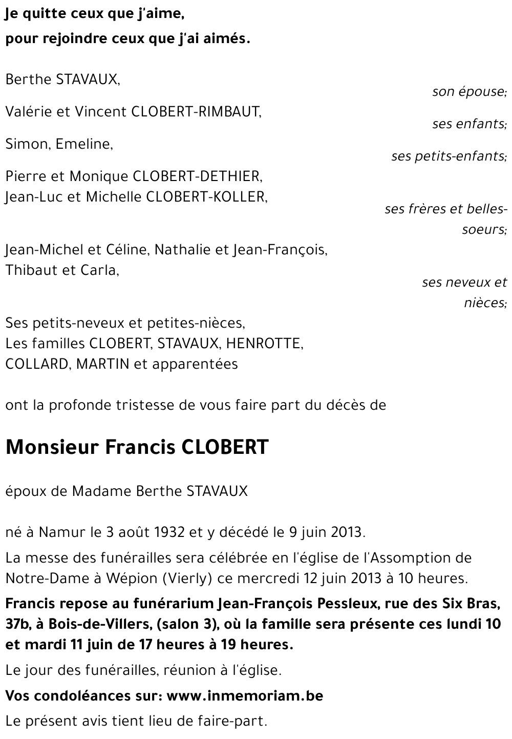 Francis CLOBERT
