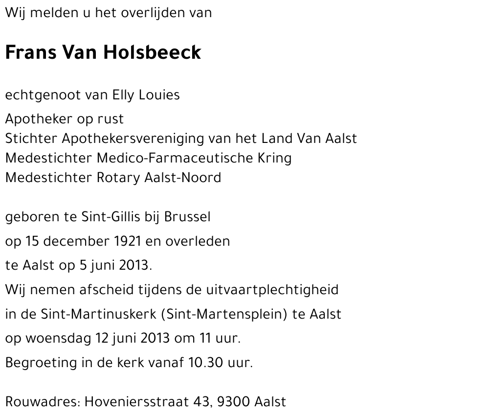Frans Van Holsbeeck