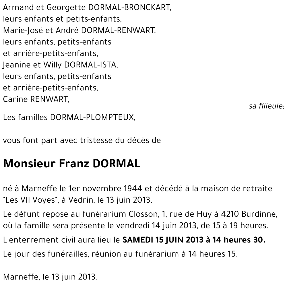 Franz DORMAL