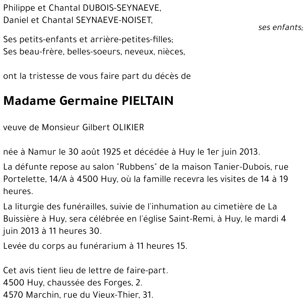 Germaine PIELTAIN