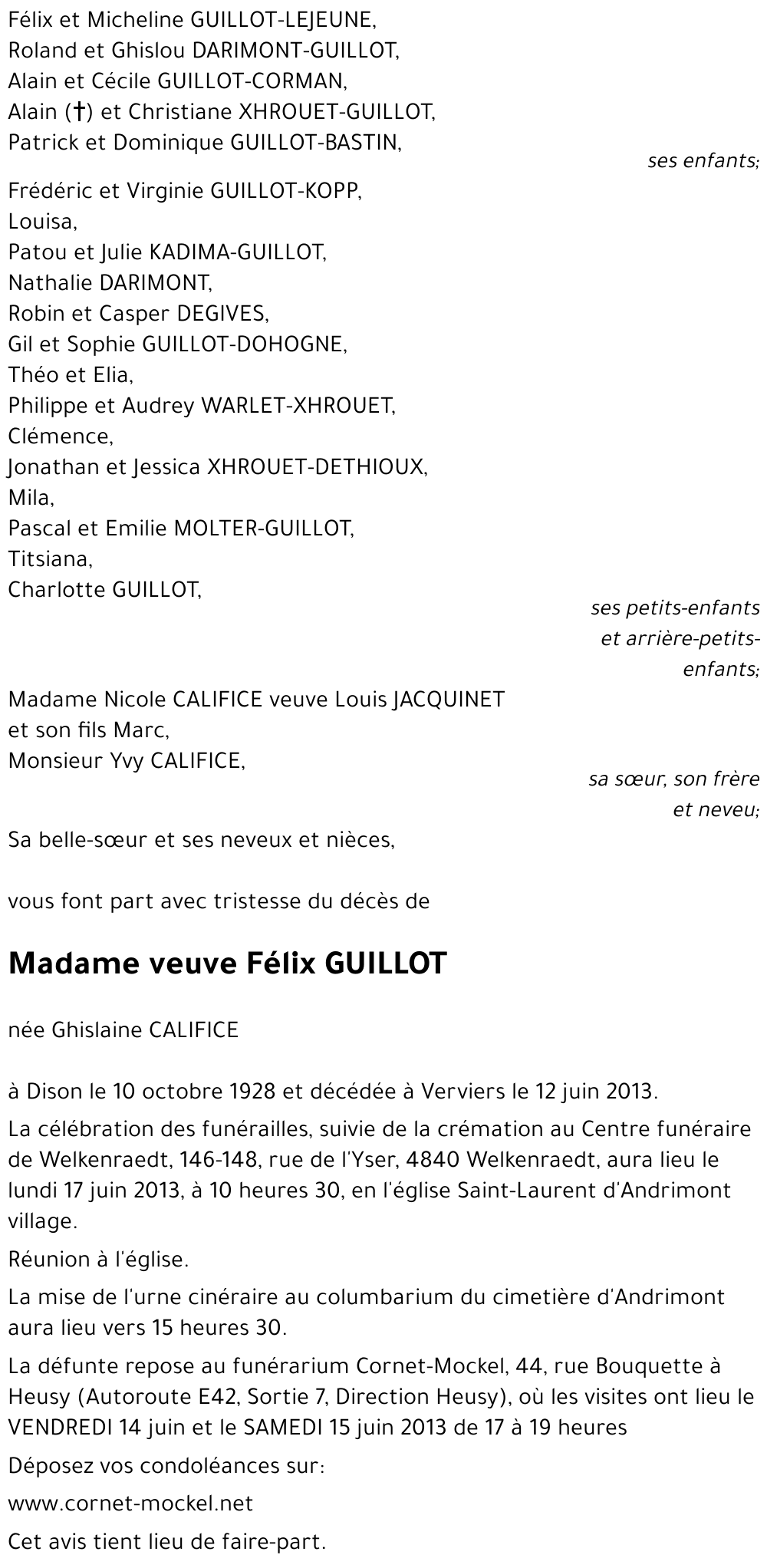 Ghislaine CALIFICE