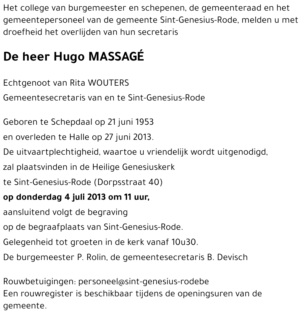 Hugo MASSAGÉ