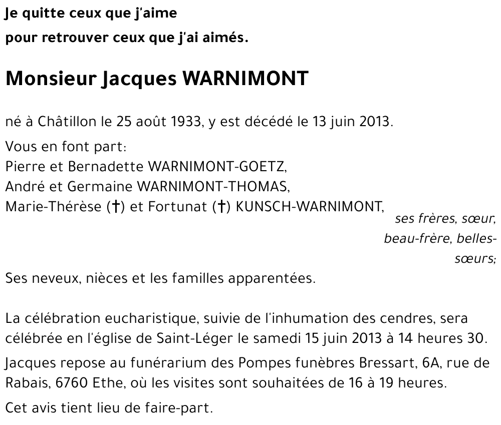 Jacques WARNIMONT