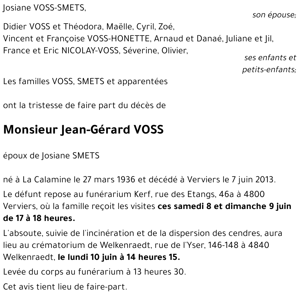 Jean-Gérard VOSS