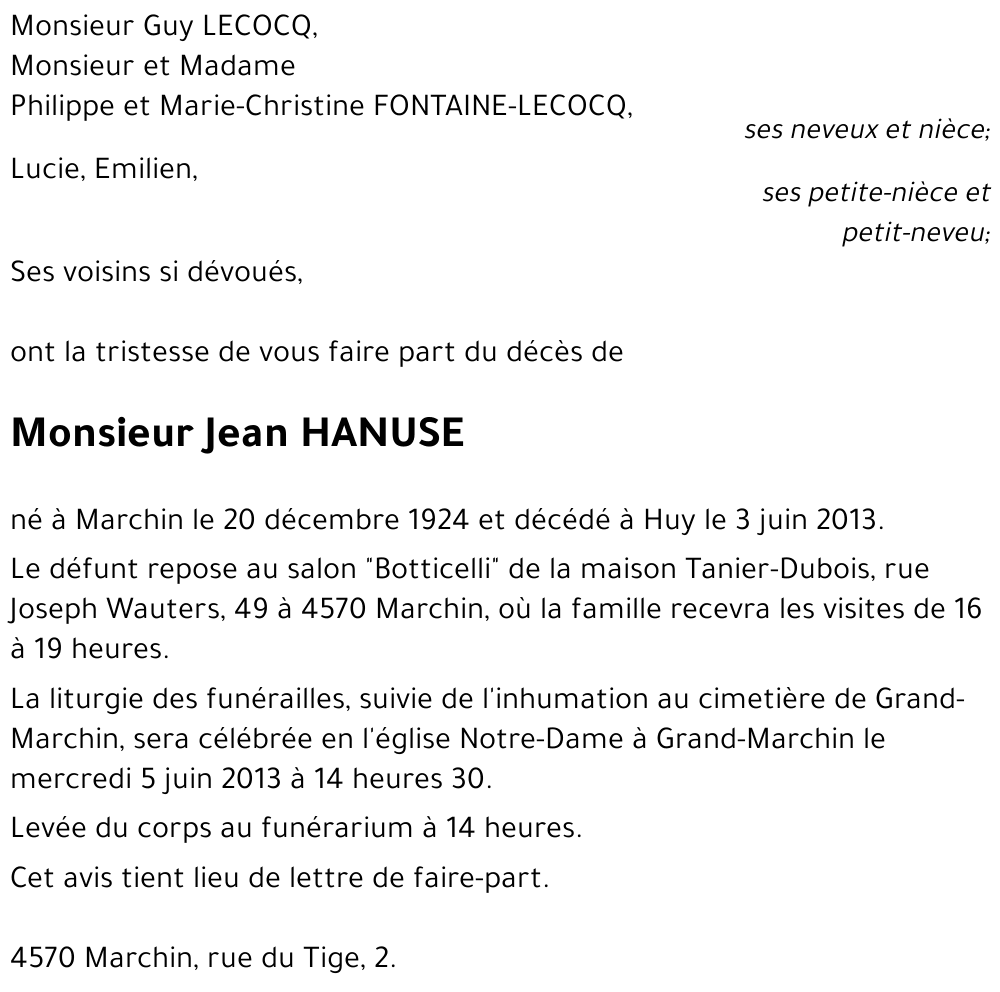 Jean HANUSE