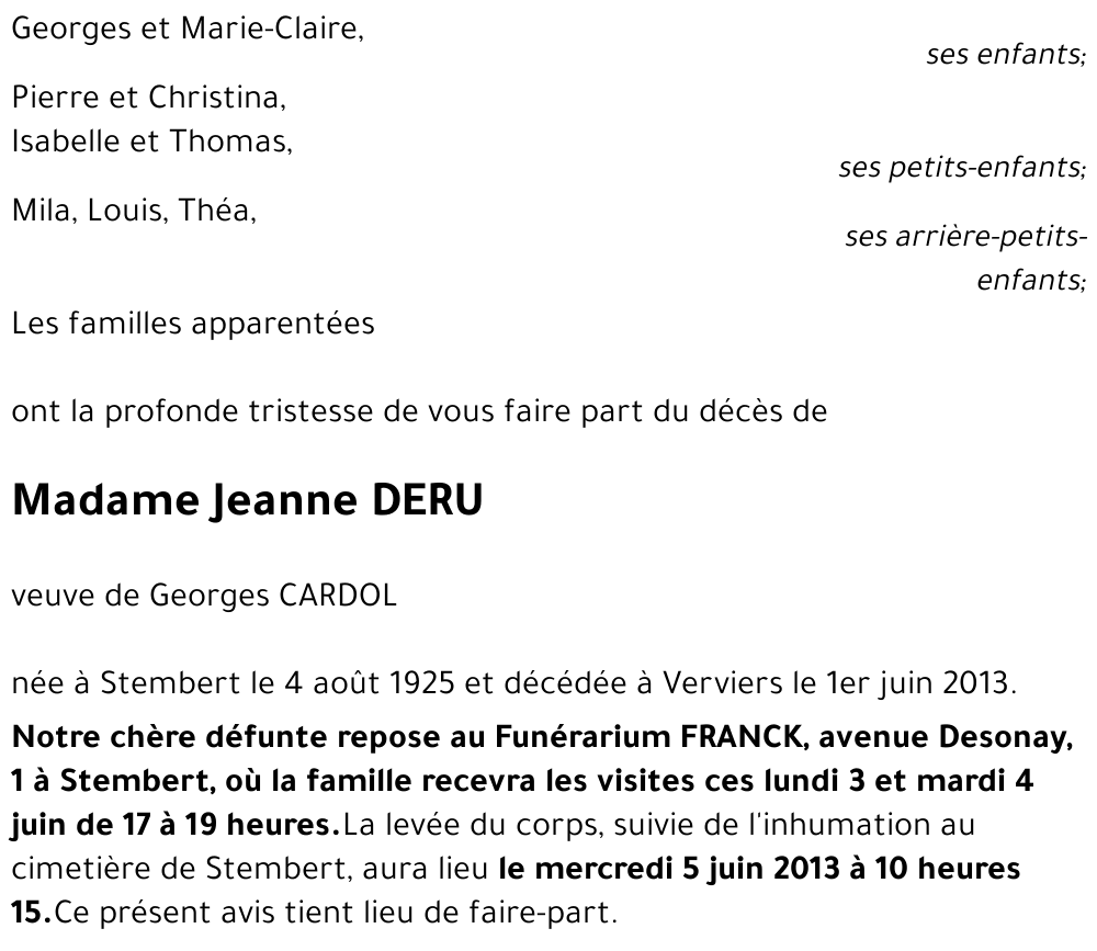 Jeanne DERU