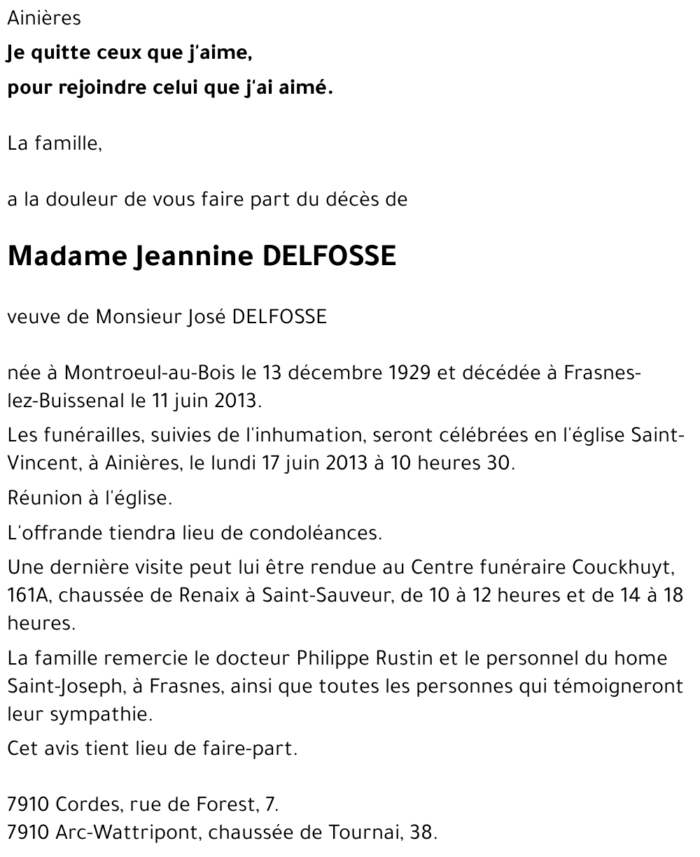 Jeannine DELFOSSE