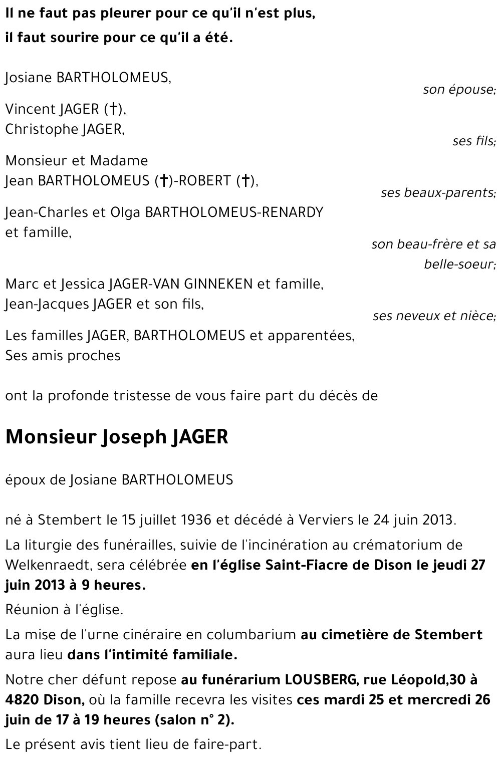 Joseph JAGER
