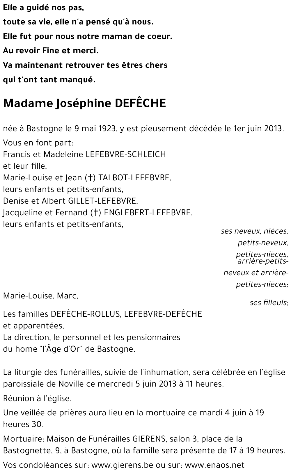 Joséphine DEFÊCHE