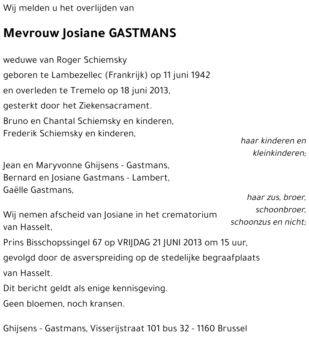 Josiane GASTMANS