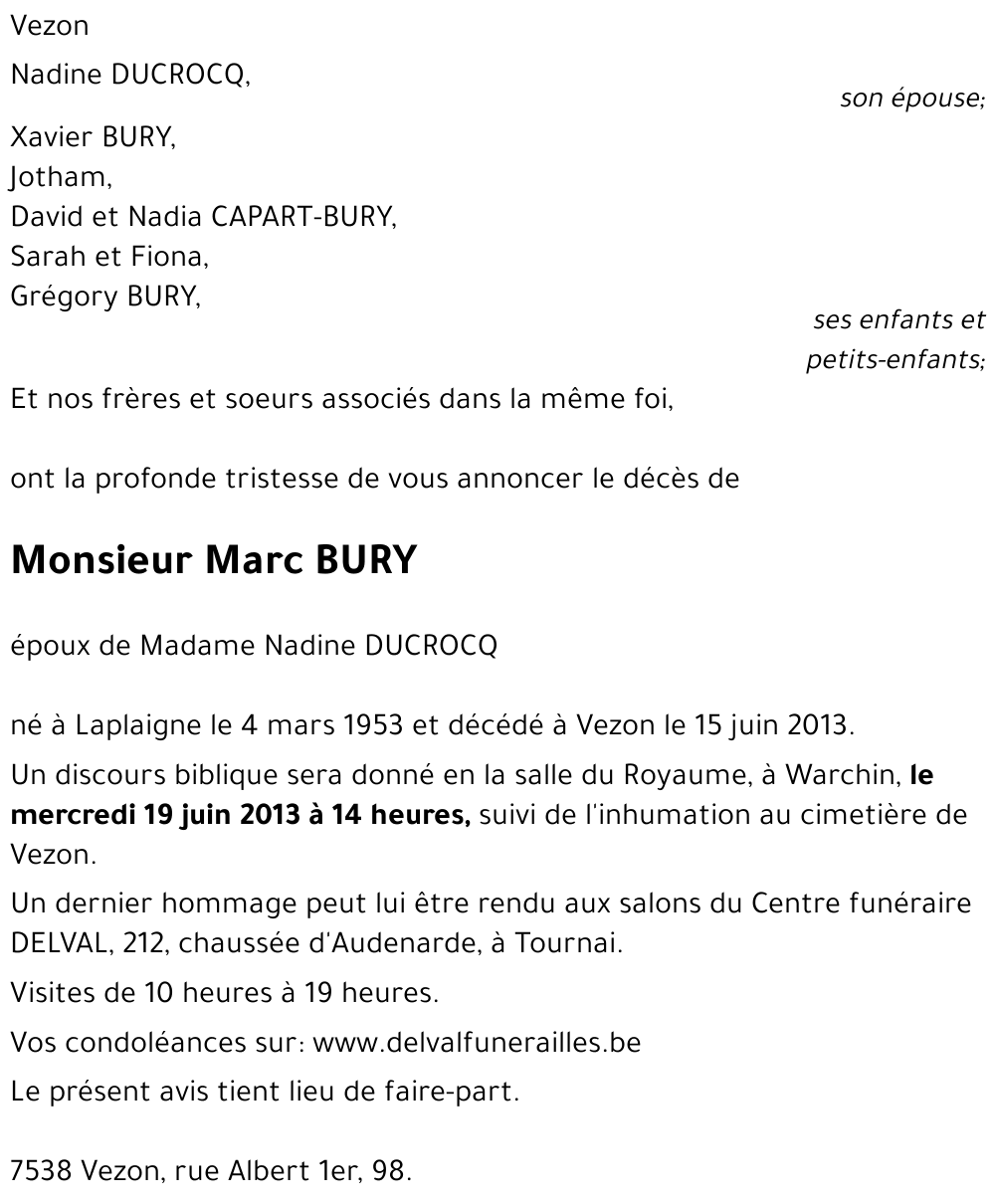 Marc BURY