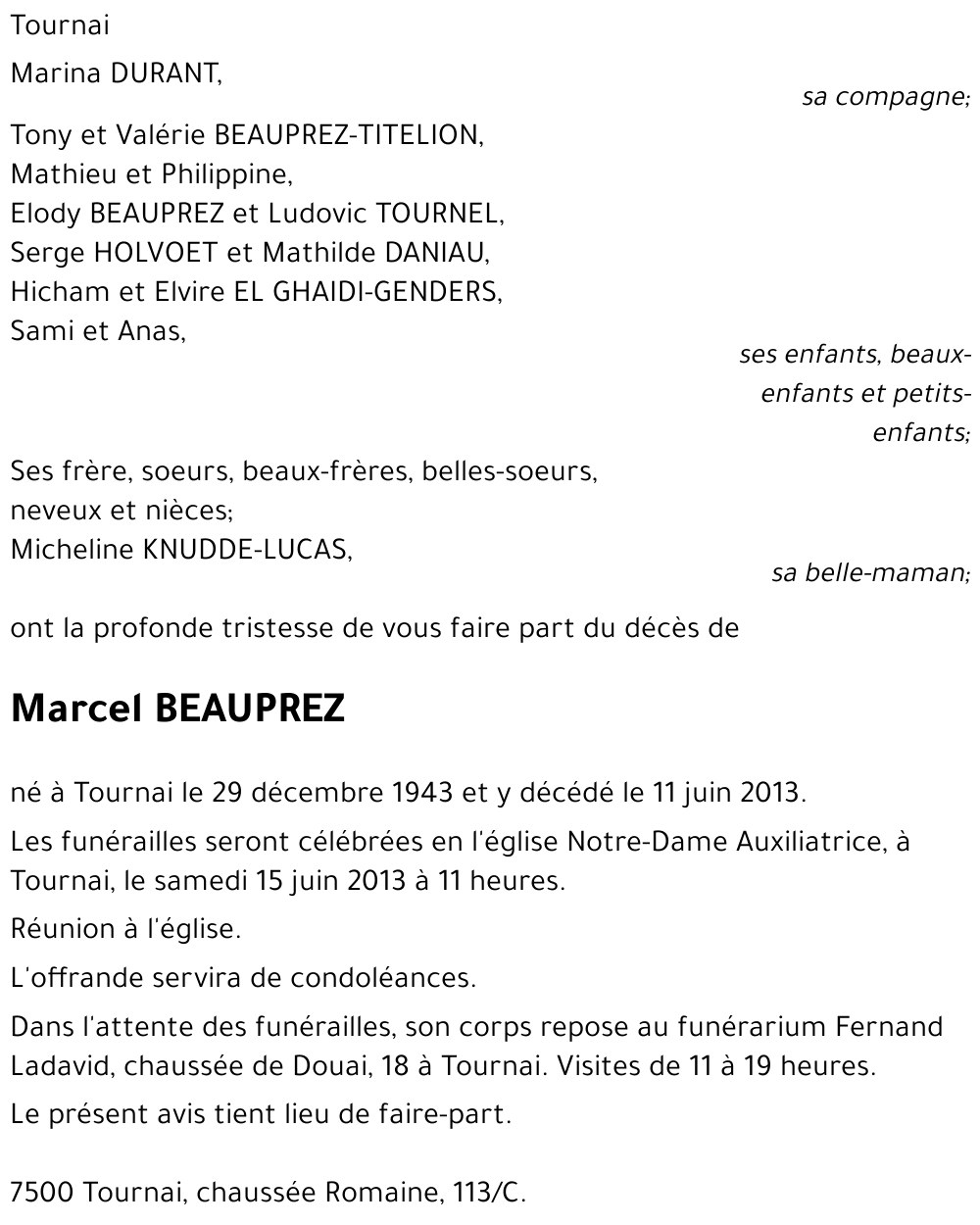 Marcel BEAUPREZ