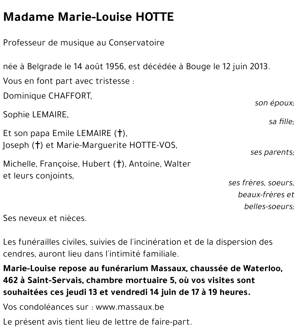 Marie-Louise HOTTE