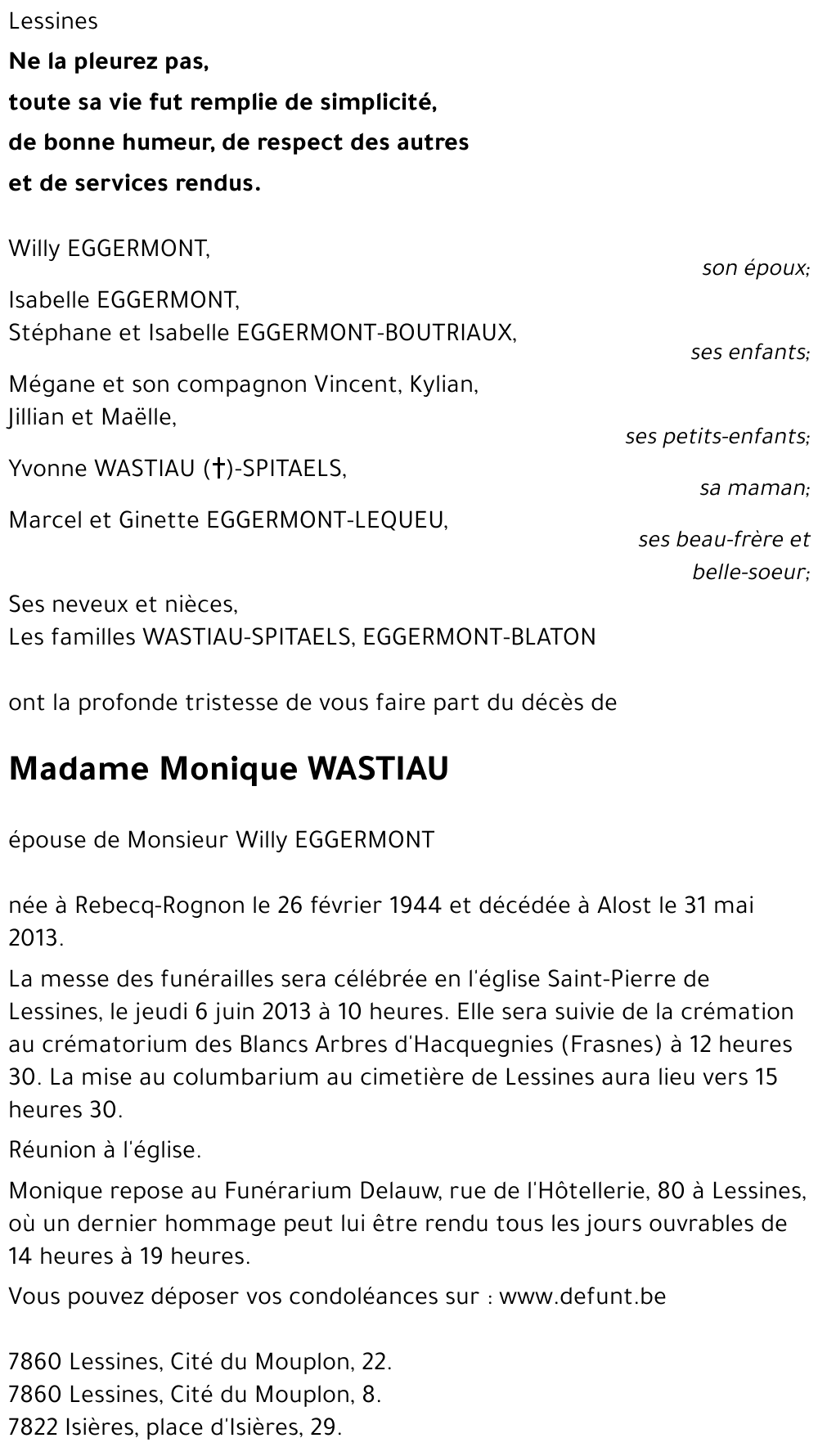 Monique WASTIAU