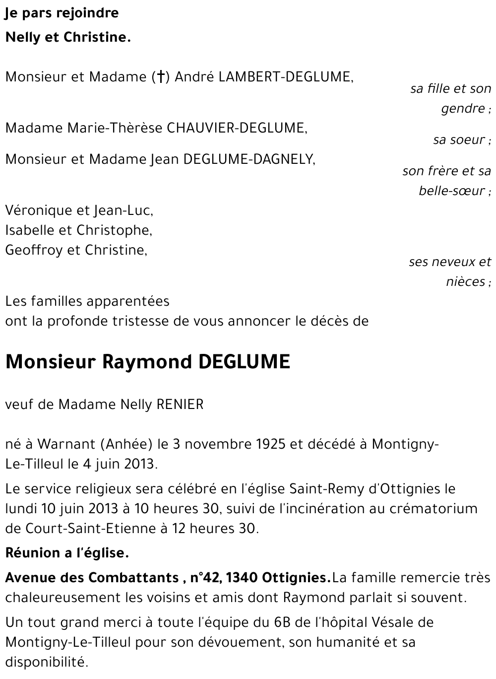 Raymond DEGLUME